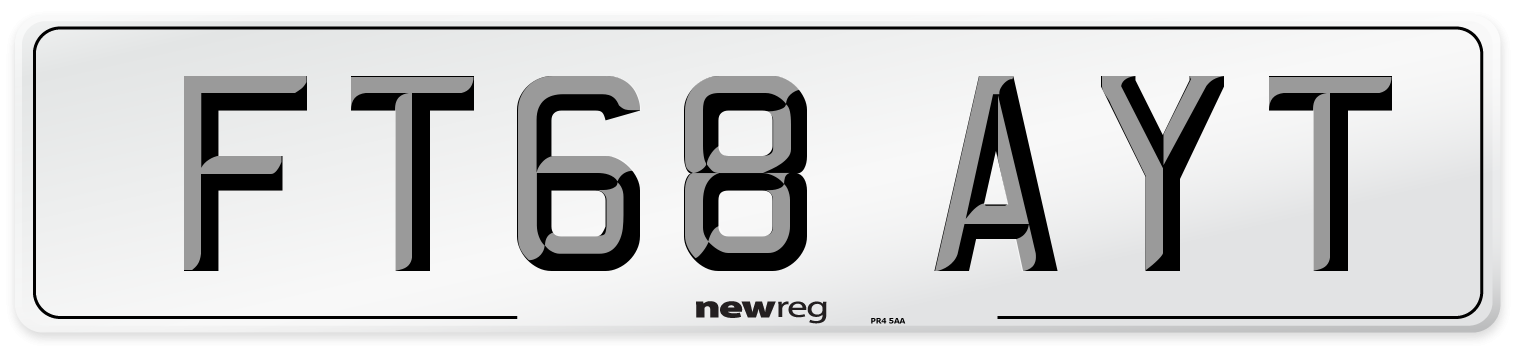 FT68 AYT Number Plate from New Reg